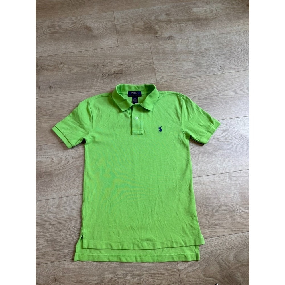 EUC Boys Kids Polo ralph lauren green short sleeve polo shirt cotton size S 8